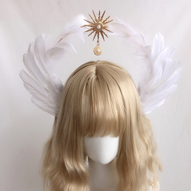Golden Angel Feather Crown Collection – Heavenly Festival Headpieces