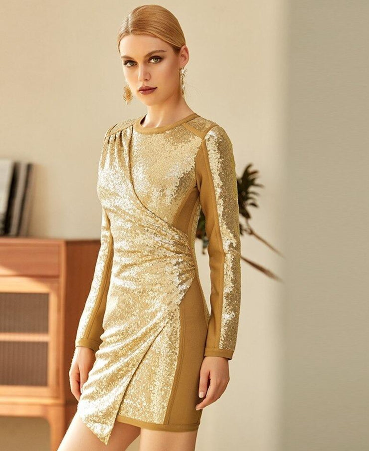 Isabella Gold Sequine dress