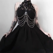 Leather gothic body chain