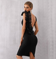 Sabrina Black Ruffle Detail Dress
