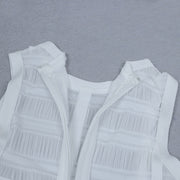 Laura´s White Sleeveless Tassel Detail Dress