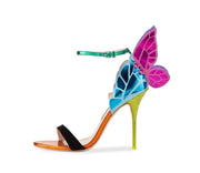 Colorful Butterfly High Heel Sandals