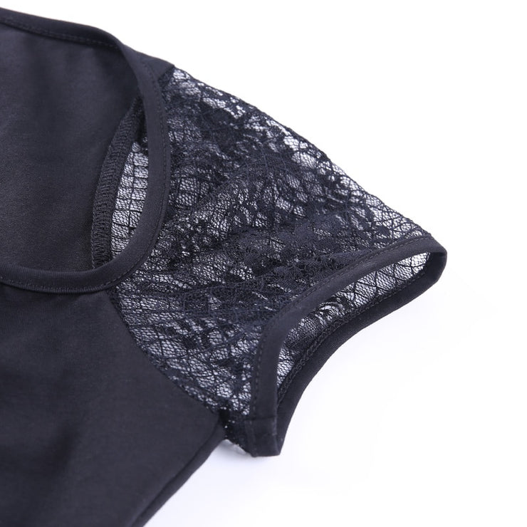 Bernia Black gothic lace up crop top