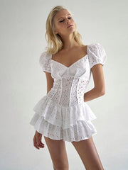Laura´s white lace mini dress