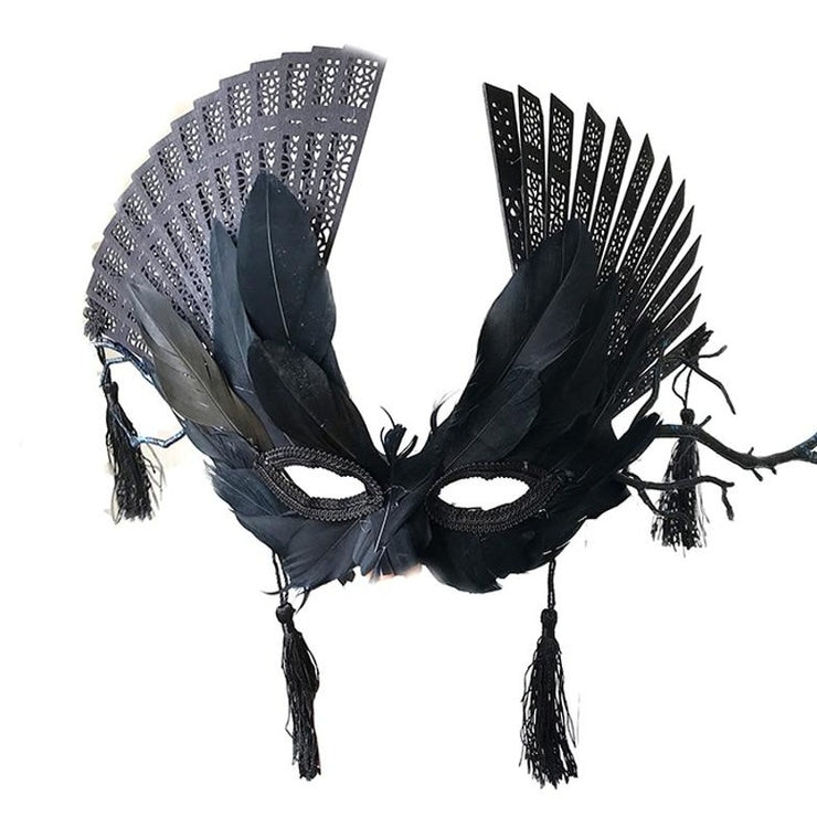 Gothic Style Black Feather Mask