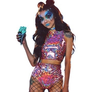 Festival Holographic Crop Top and Shorts