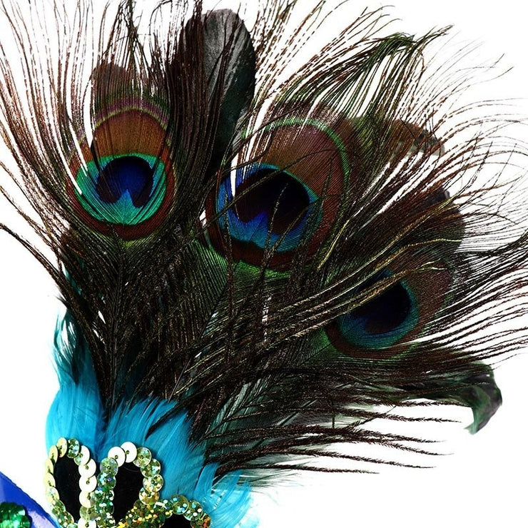 Venetian peacock feather Mask
